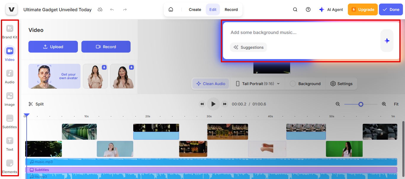 VEED.io text to speech video maker
