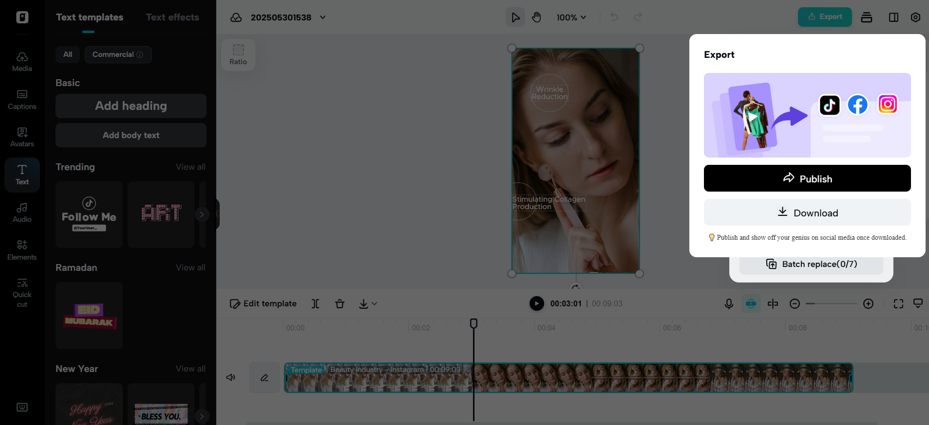 Export and share your videos