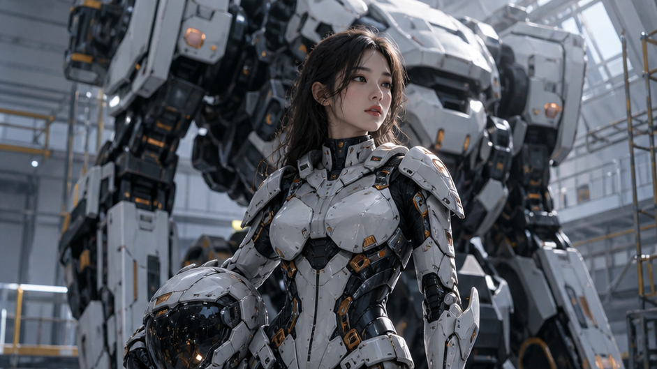 AI Mecha Girl Generator original 16:9 cover visual