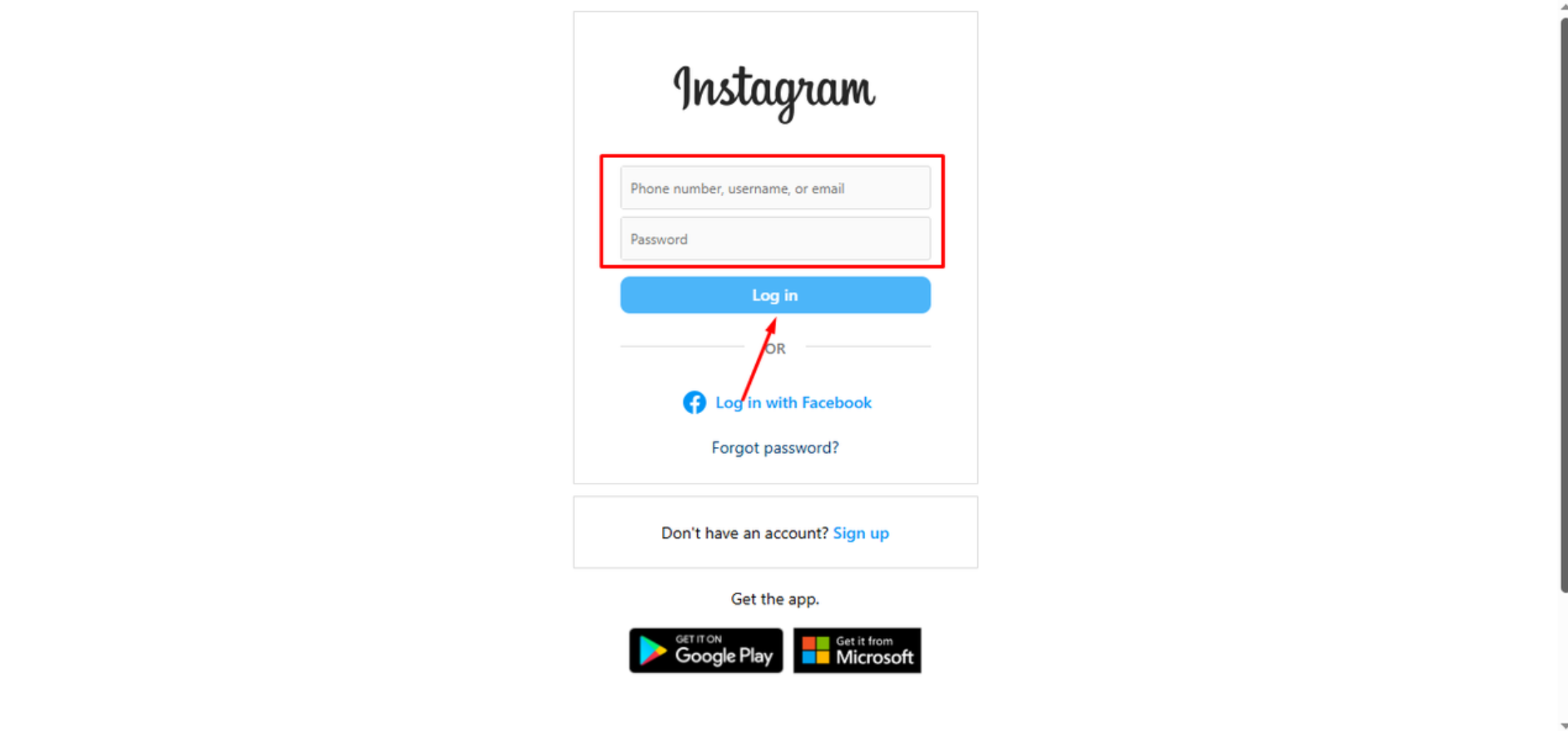 Open Instagram and log in