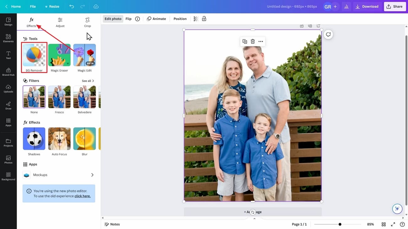 Escolha a ferramenta de remoção de fundo