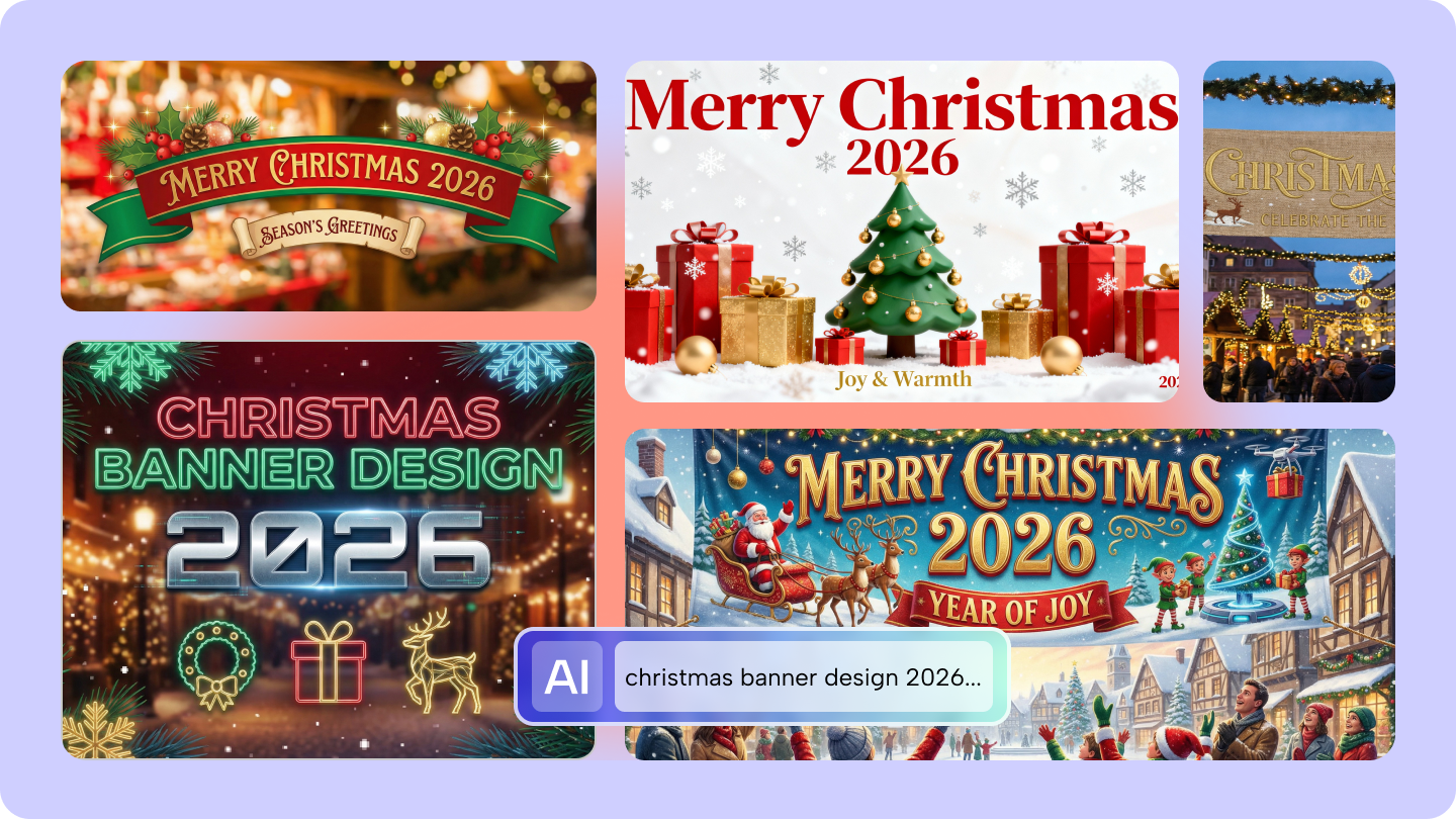 Дизайн різдвяного банера з підказками ШІ — ідеї та приклади 2025