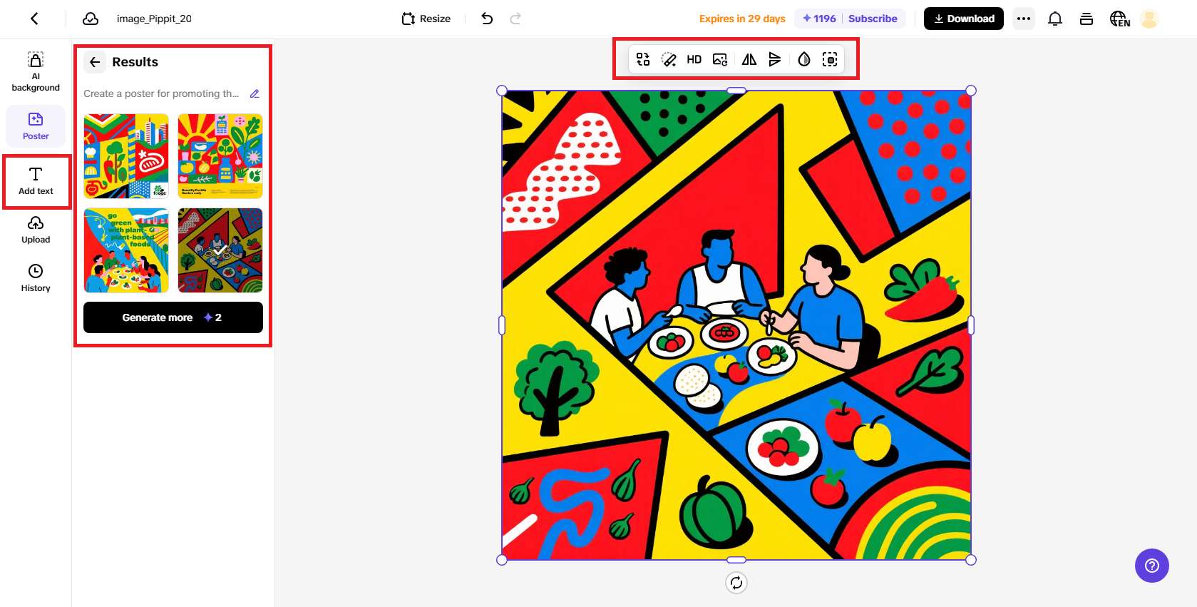 Select and edit your preferred poster