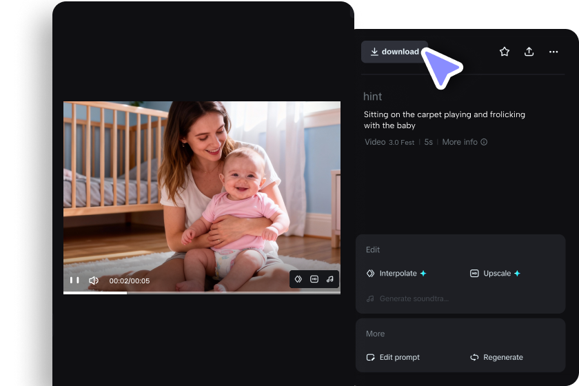 tải xuống video AI của bé