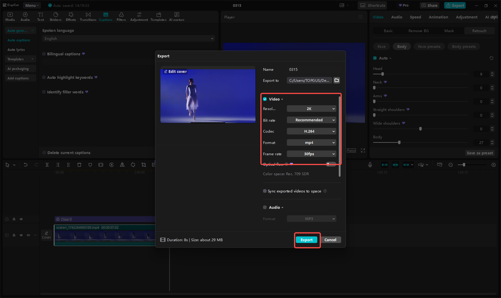 Edit recording video
