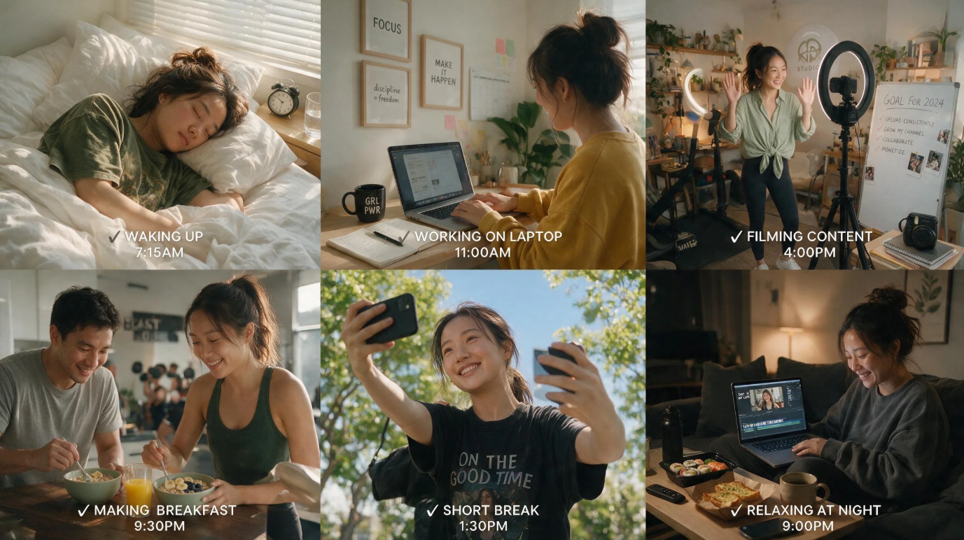 Day-in-the-life content visual