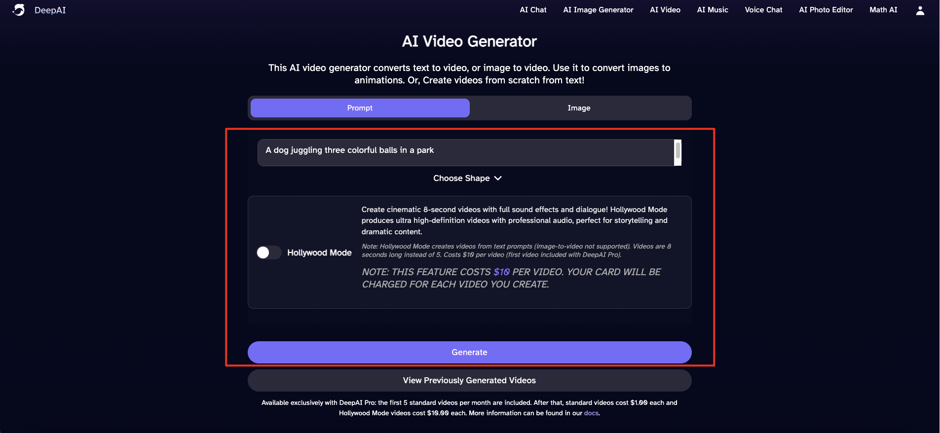Enter prompt & customize