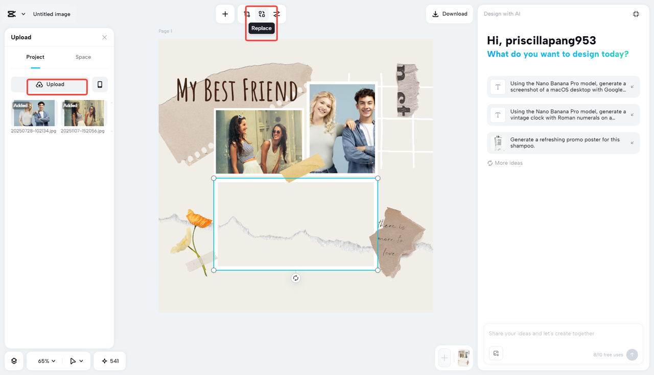 Apply AI design layouts and styles