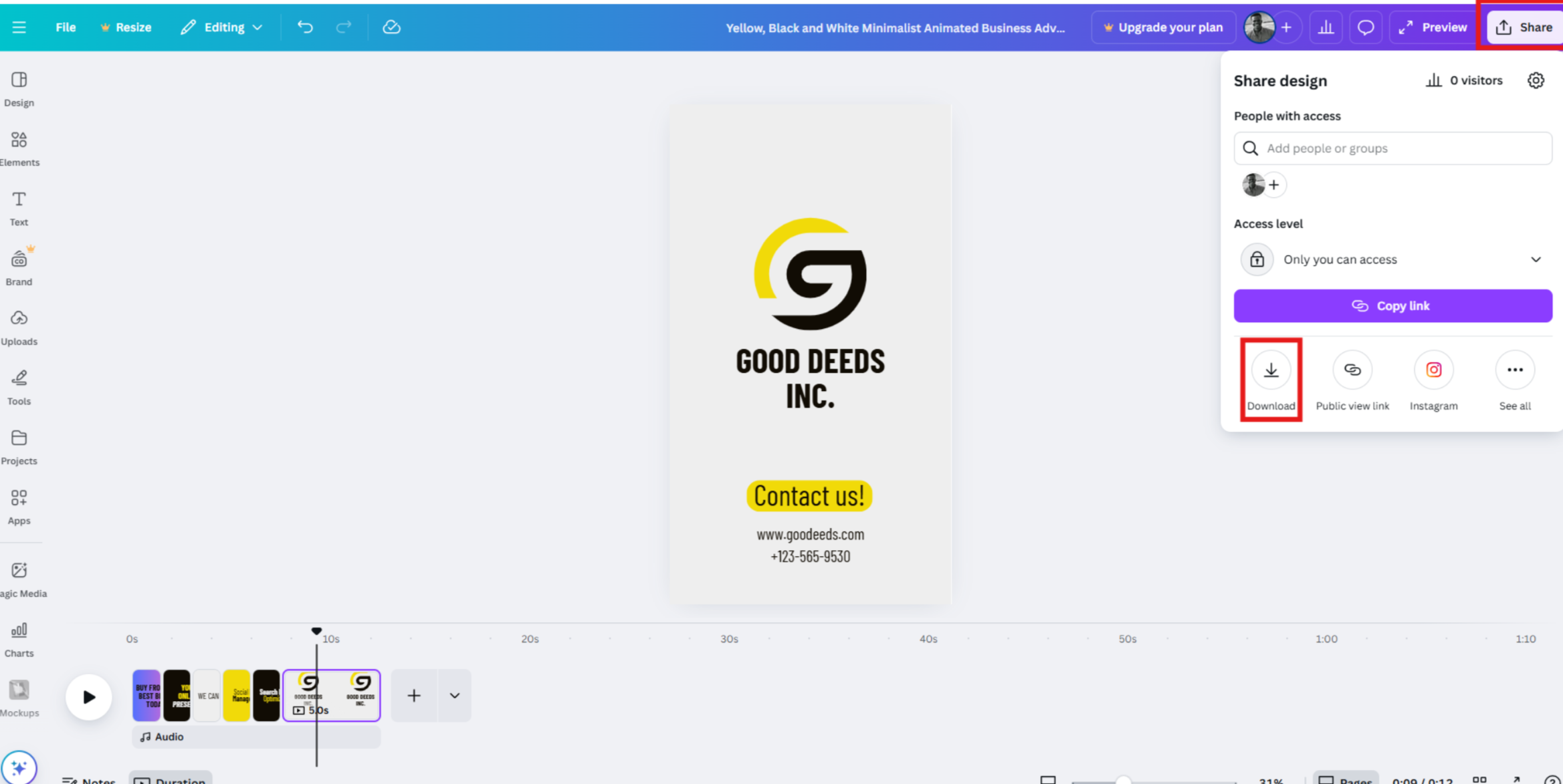Motion graphics video