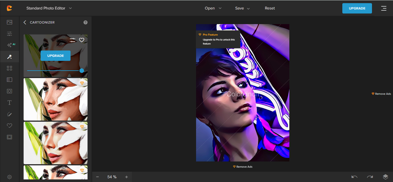 Colorcinch - a user-friendly tool used to convert a photo to a cartoon online