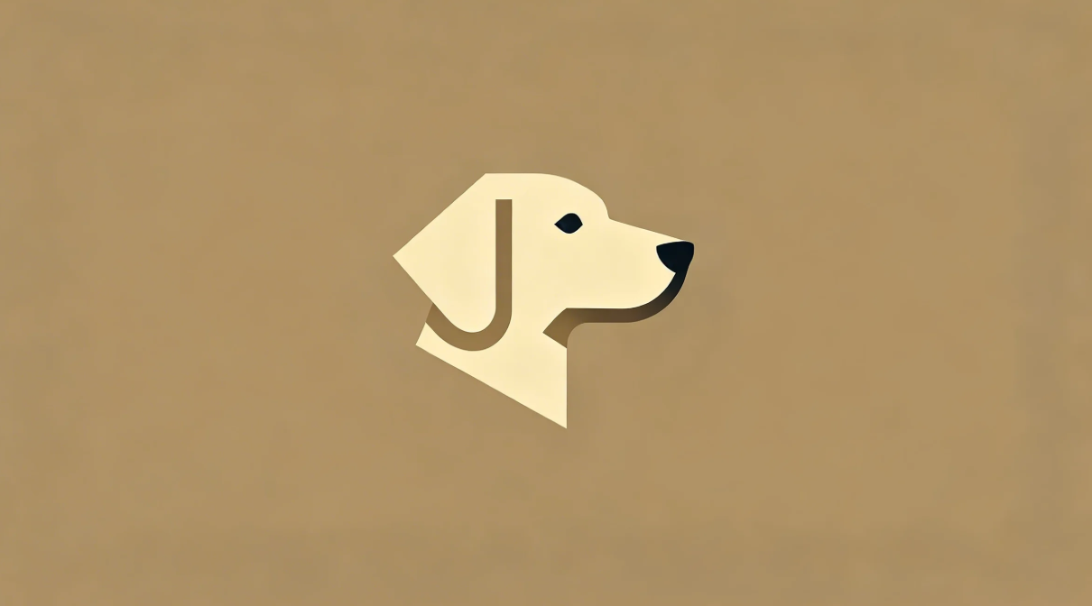 Beige dog head minimalist premium logo