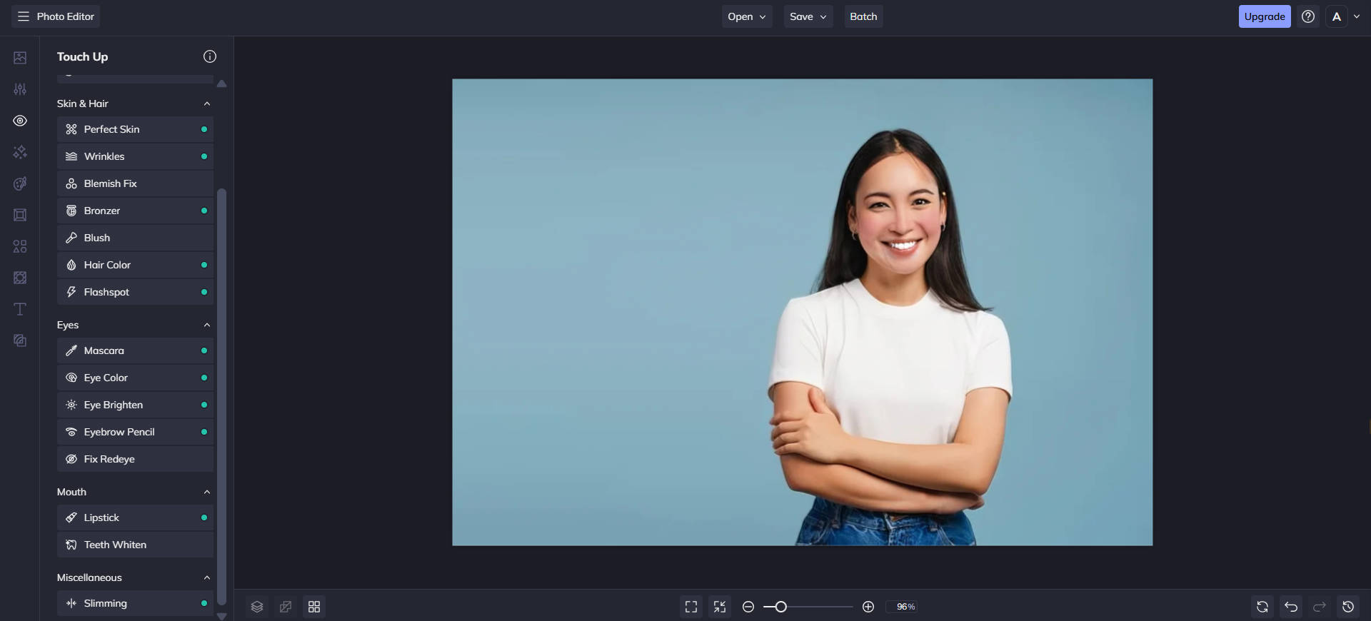 Herramienta de retoque de BeFunky