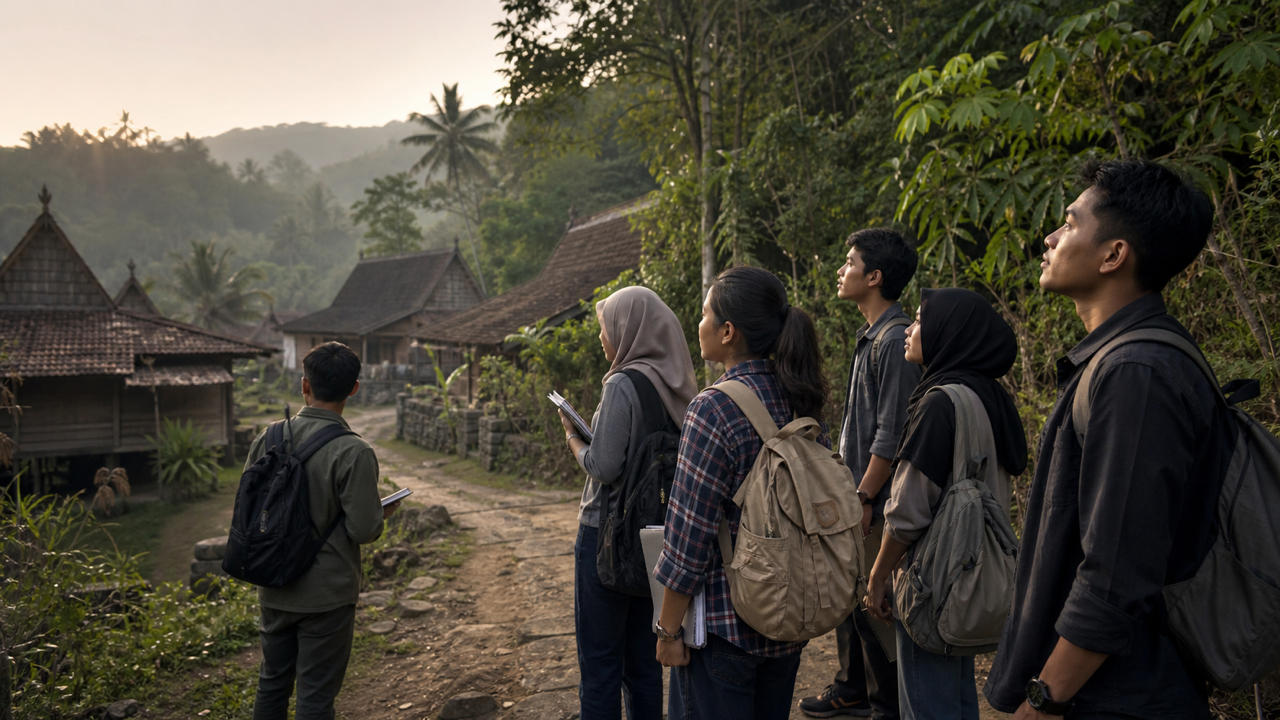 Fictional kkn desa penari real photo concept: copy and paste a village arrival prompt
