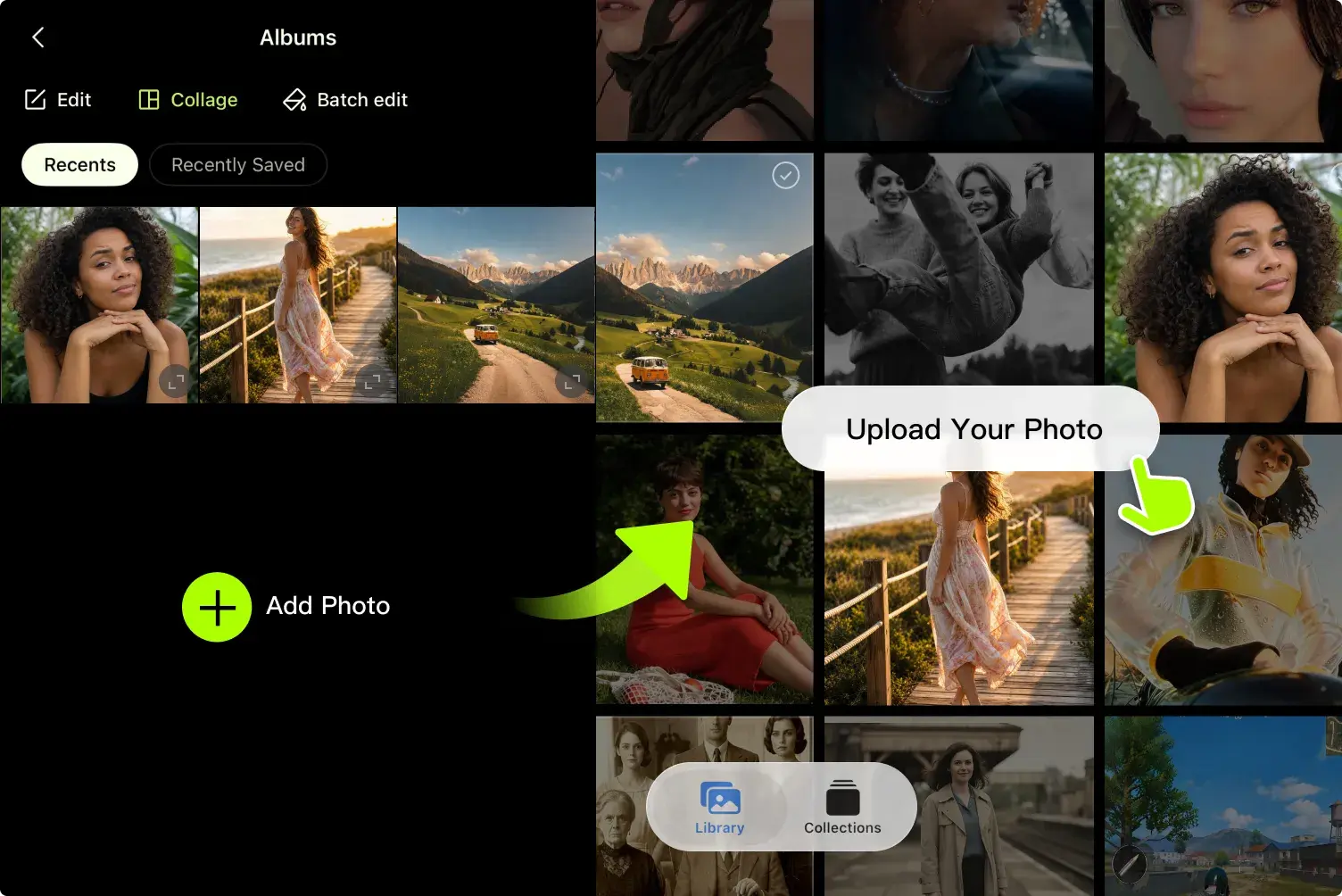 Choose a clear lifestyle photo from the phone gallery for pixel-art styling