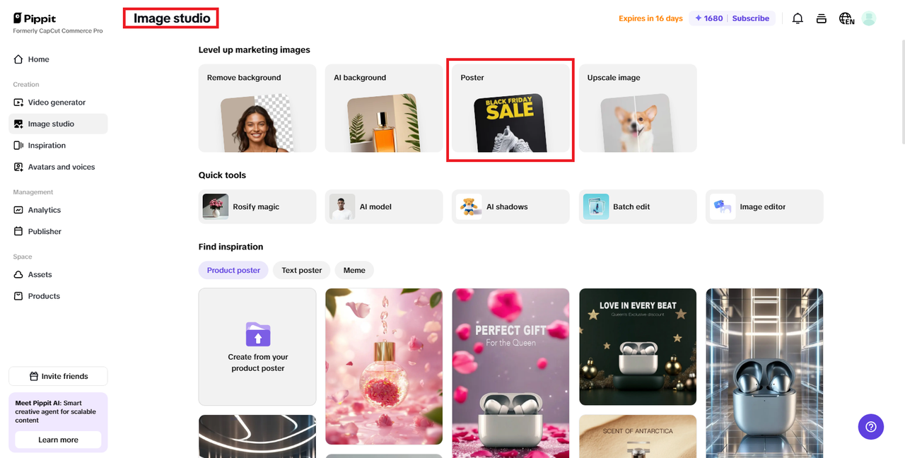 Select the poster creation option