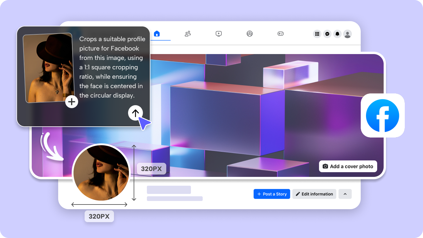 How to Adjust Facebook Profile Picture Size Easily Using AI