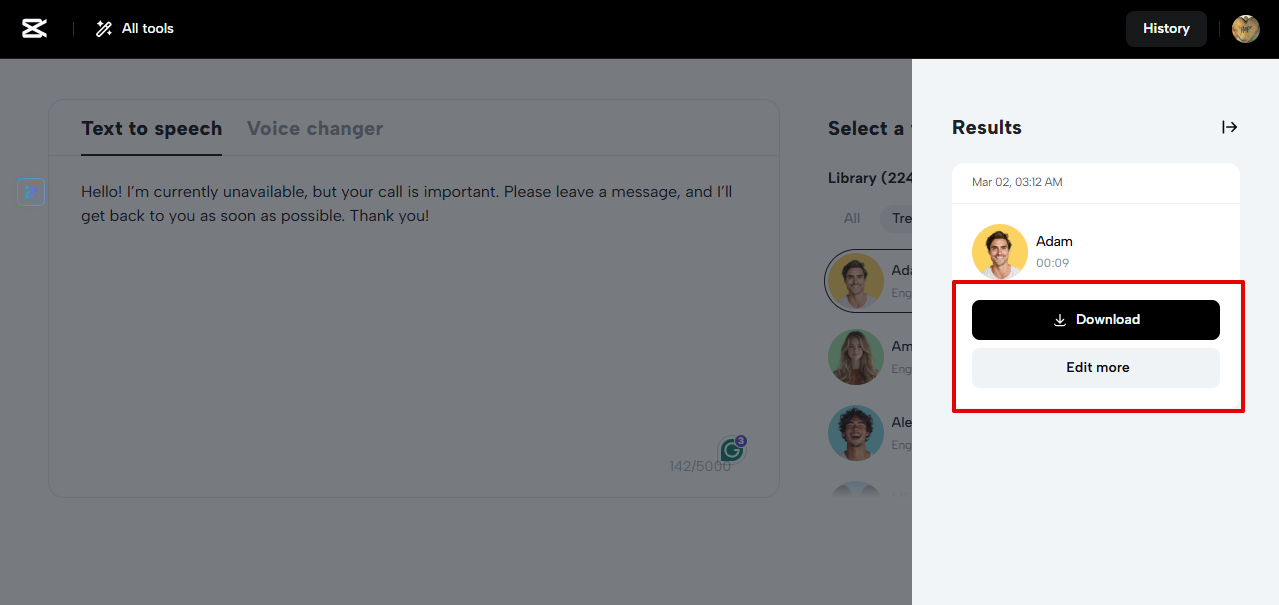 downloading the voicemail