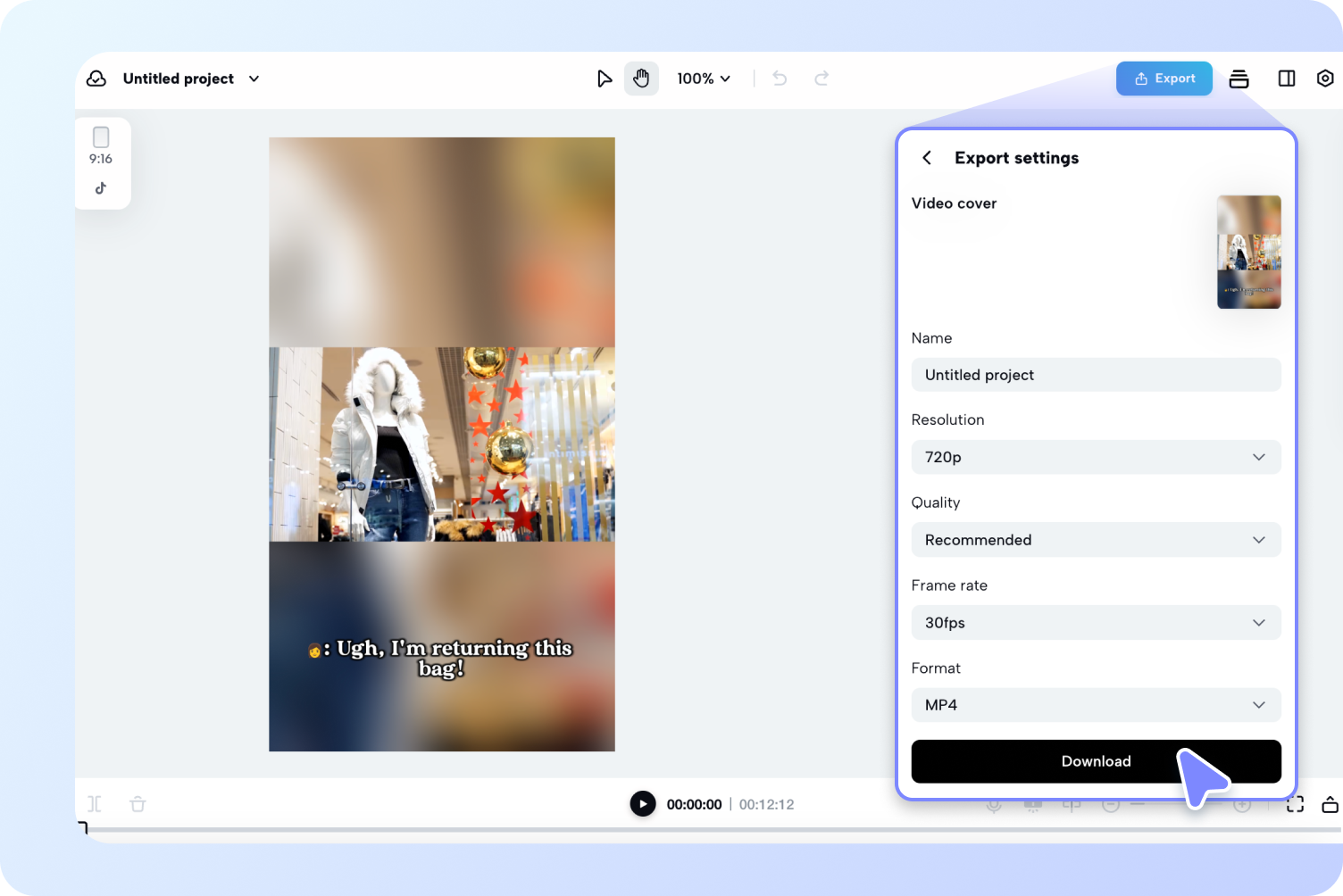 Export & share video
