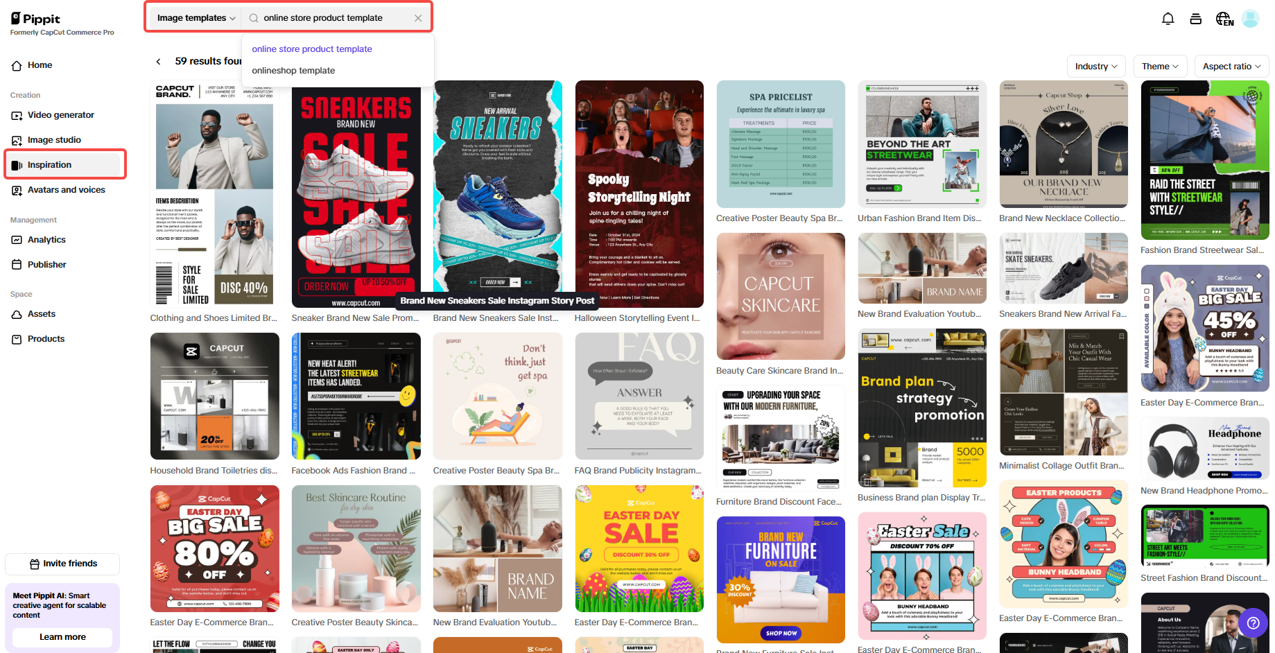 Sign up and access Inspiration