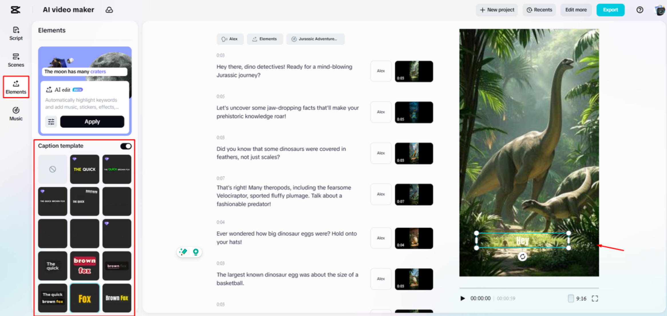 Untertitel zu einem Video mit CapCut Web hinzufügen