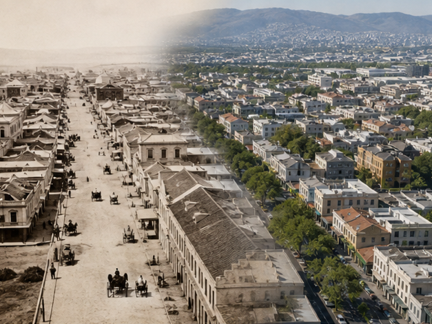 Google Earth AI Image Generator Prompt Beispiel 2 - Rekonstruktion historischer Orte