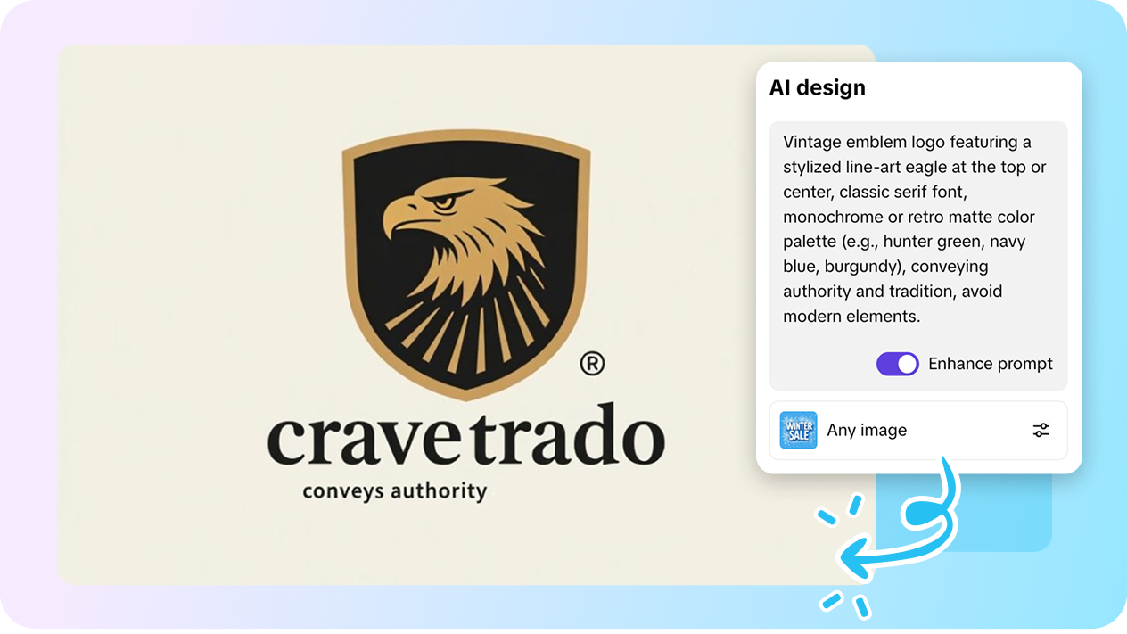 Instant retro logo generation