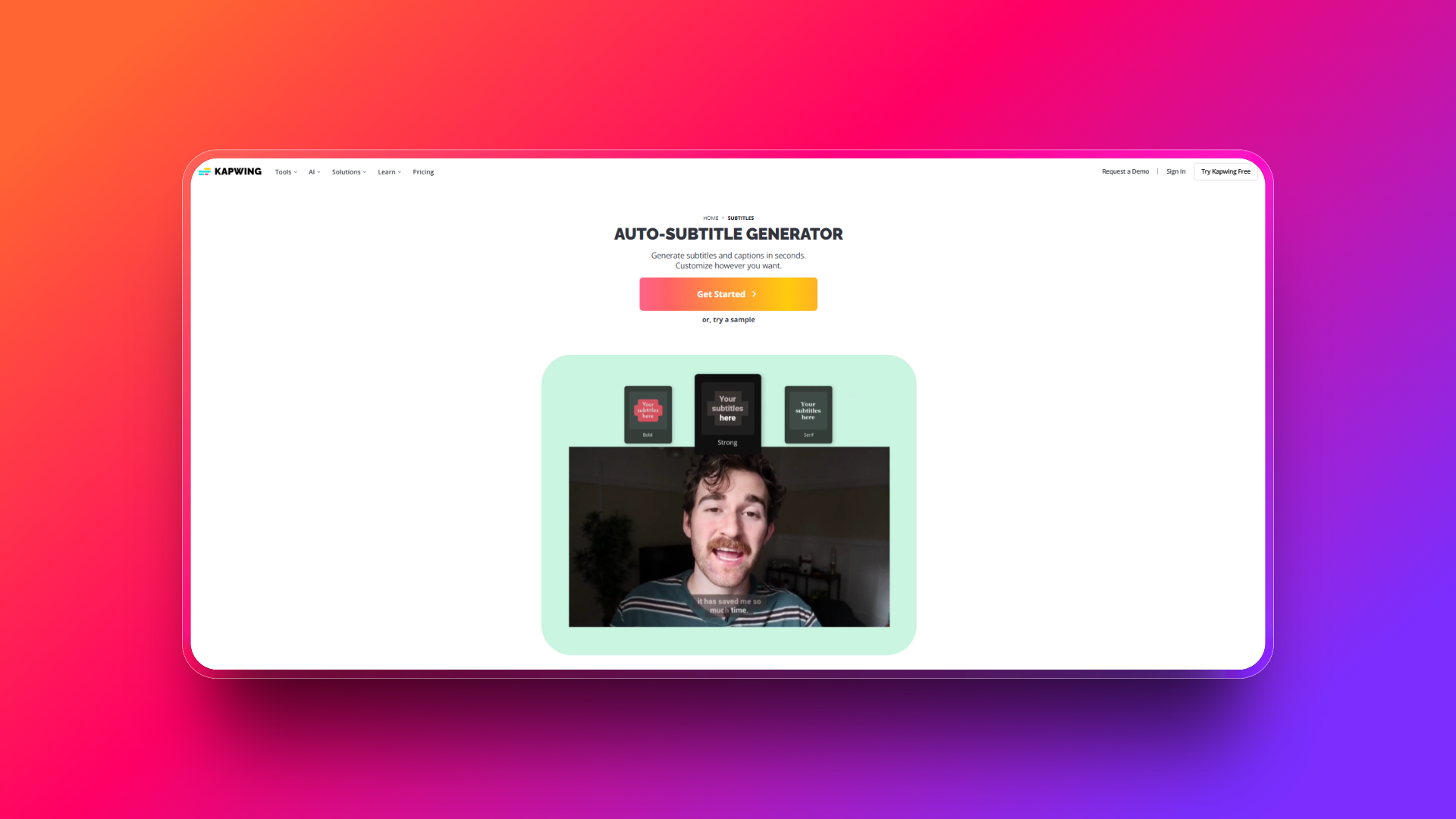 Closed captions by Kapwing