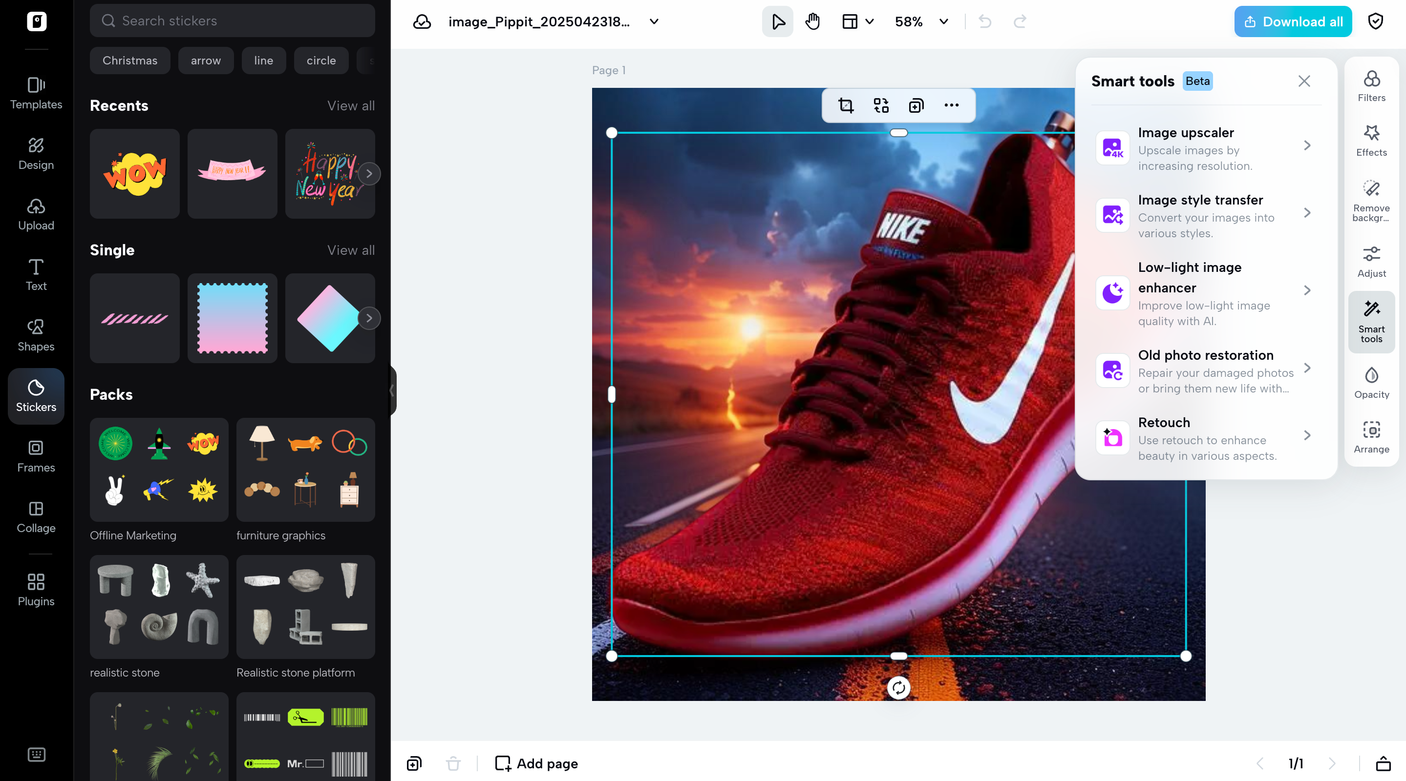 Edit your image with powerful editing tools