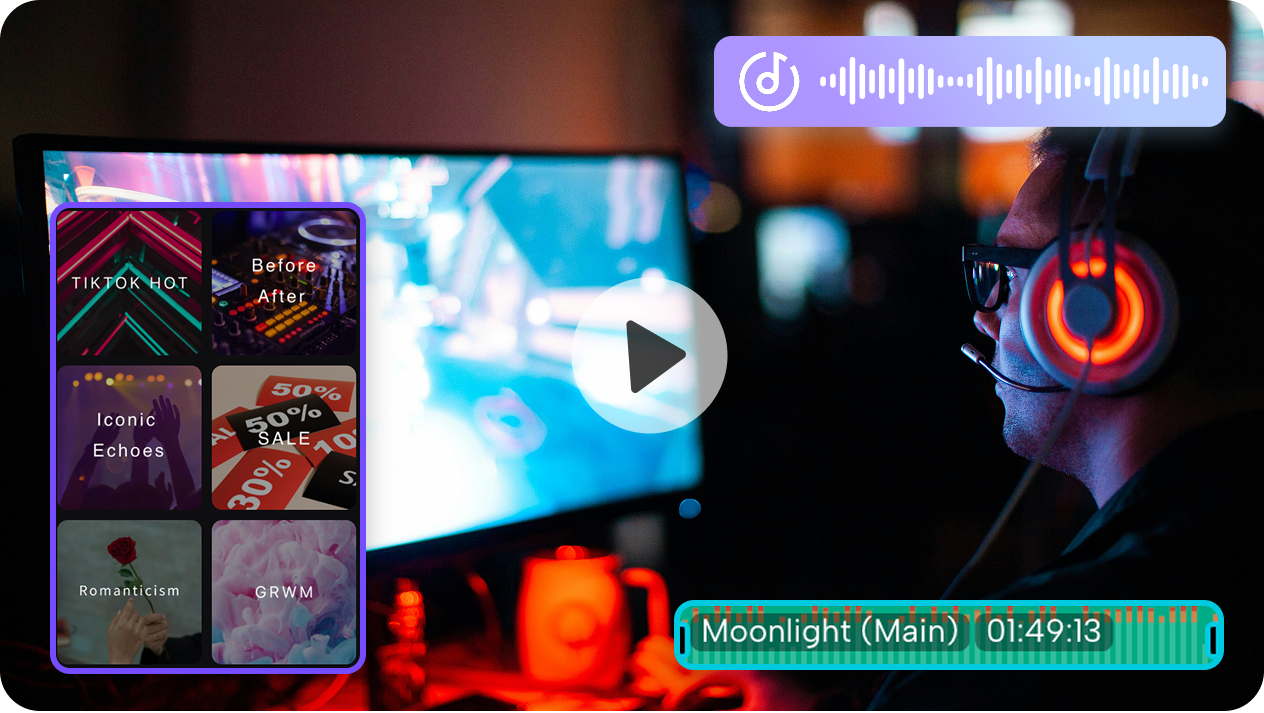 Extensive library of royalty-free music