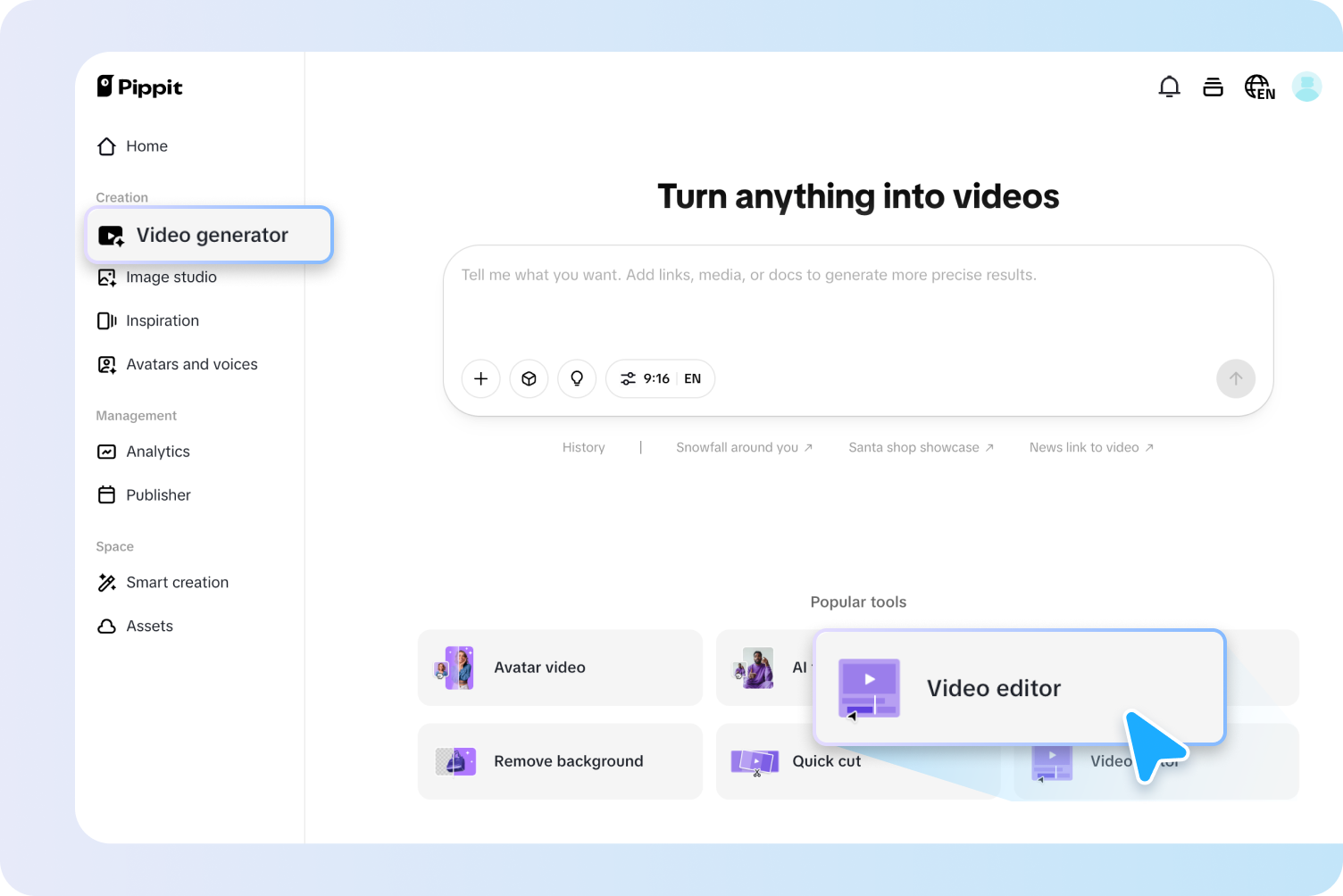 I-access ang Video editor