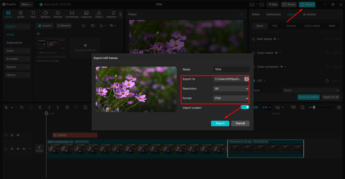 Save your generated image