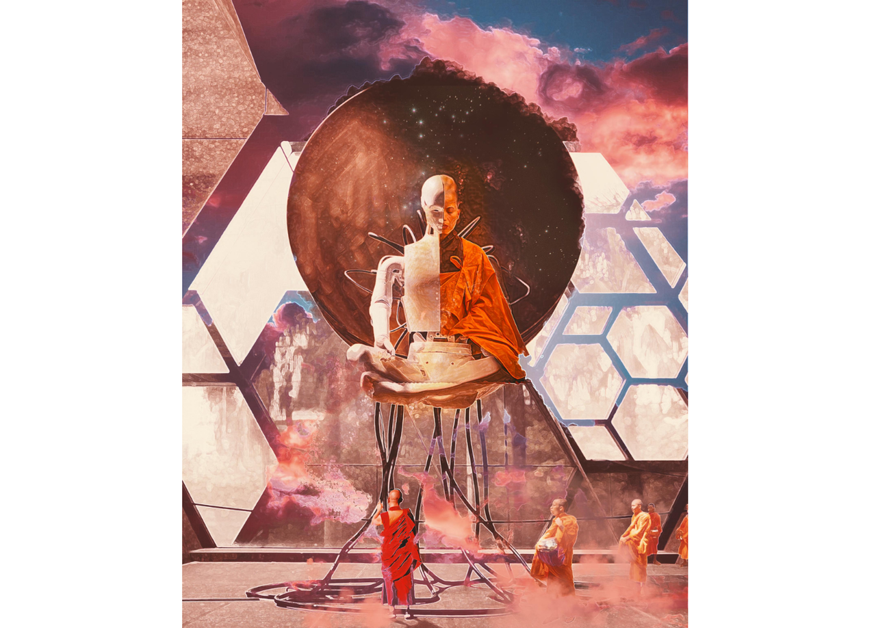 Hand-painted album cover with abstract or surreal artwork