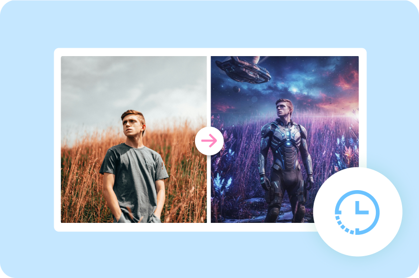 Salve o processo de design com o gerador de fotos sci-fi da Dreamina