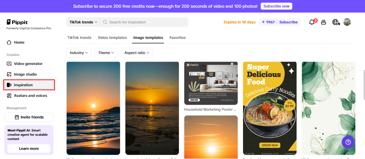 Marketing content templates