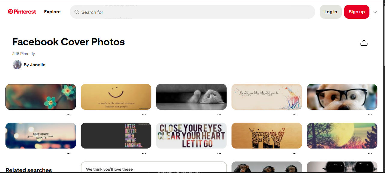 Pinterest - a go-to platform for exploring cute cover photos for Facebook
