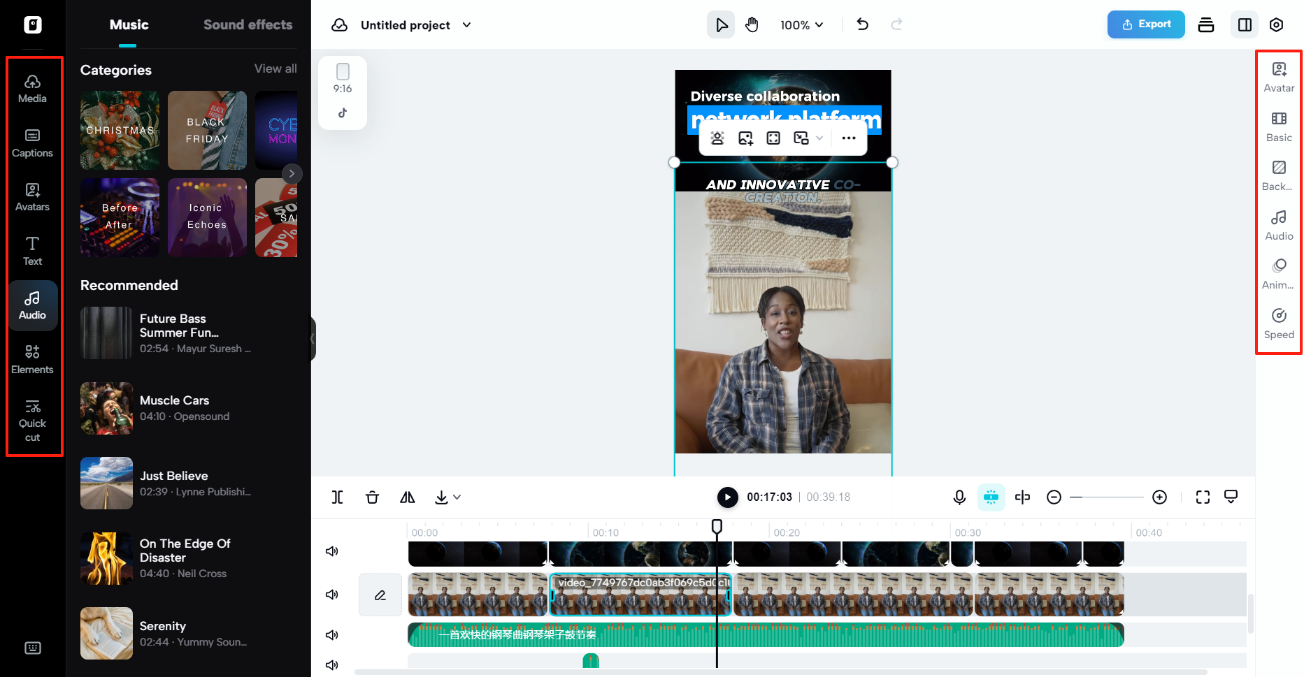 AI video editing suite