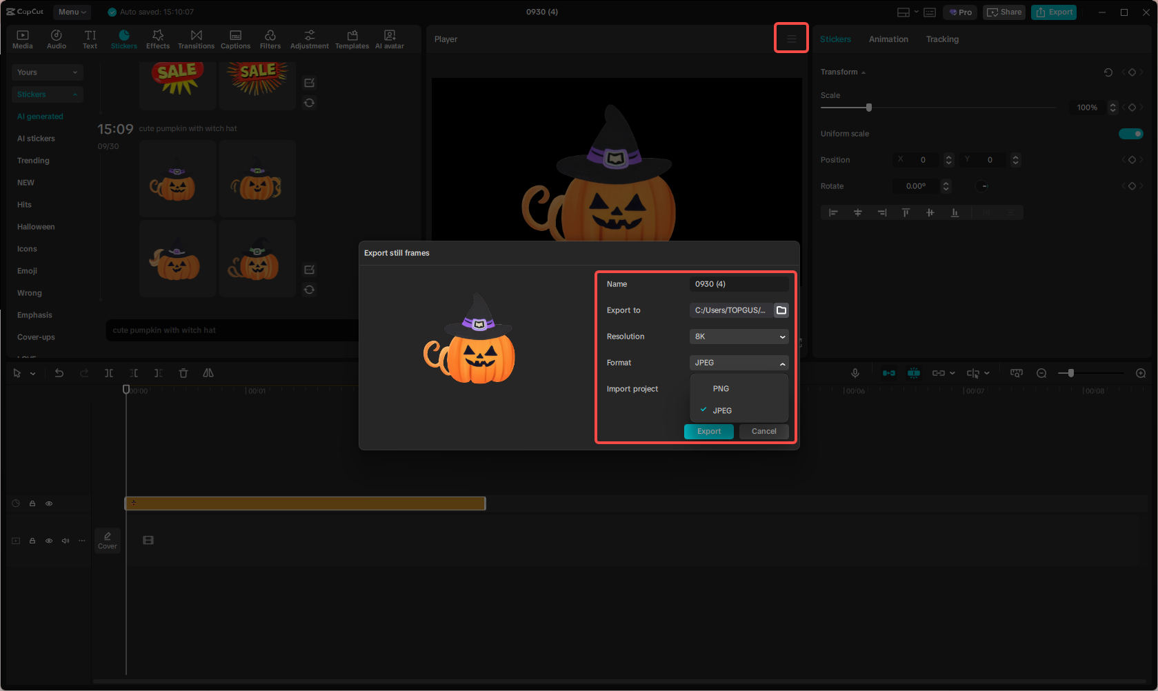 Download a Halloween sticker