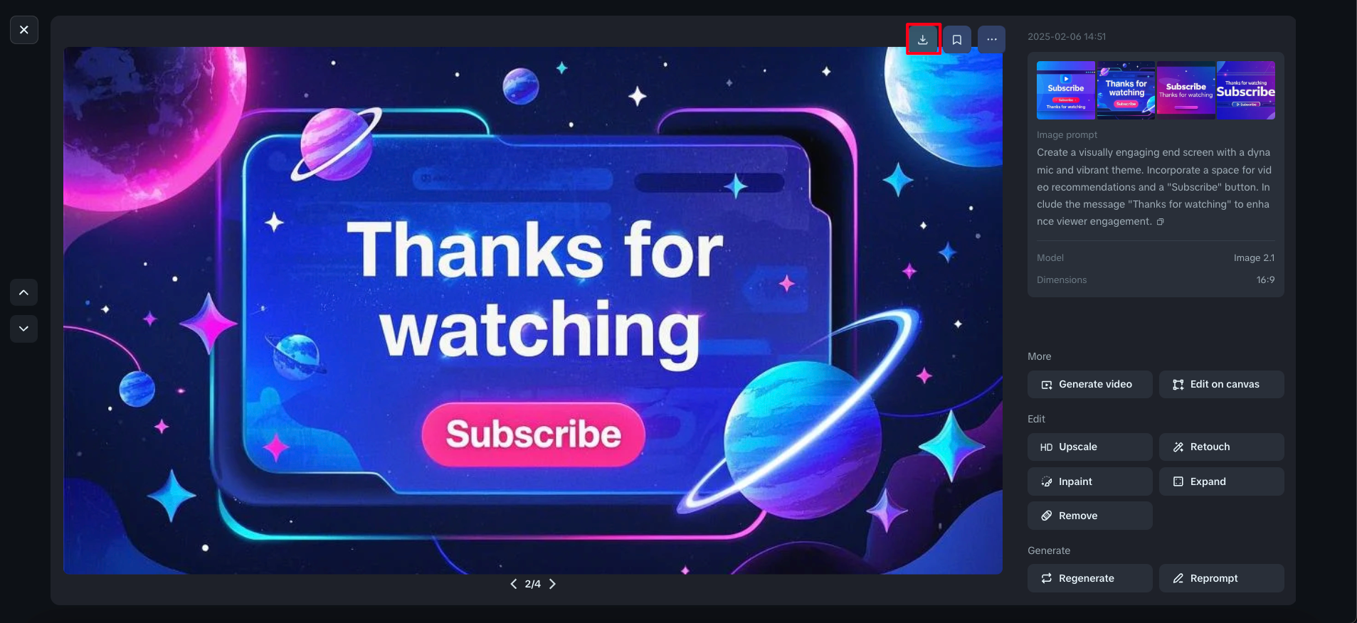 download the end screen