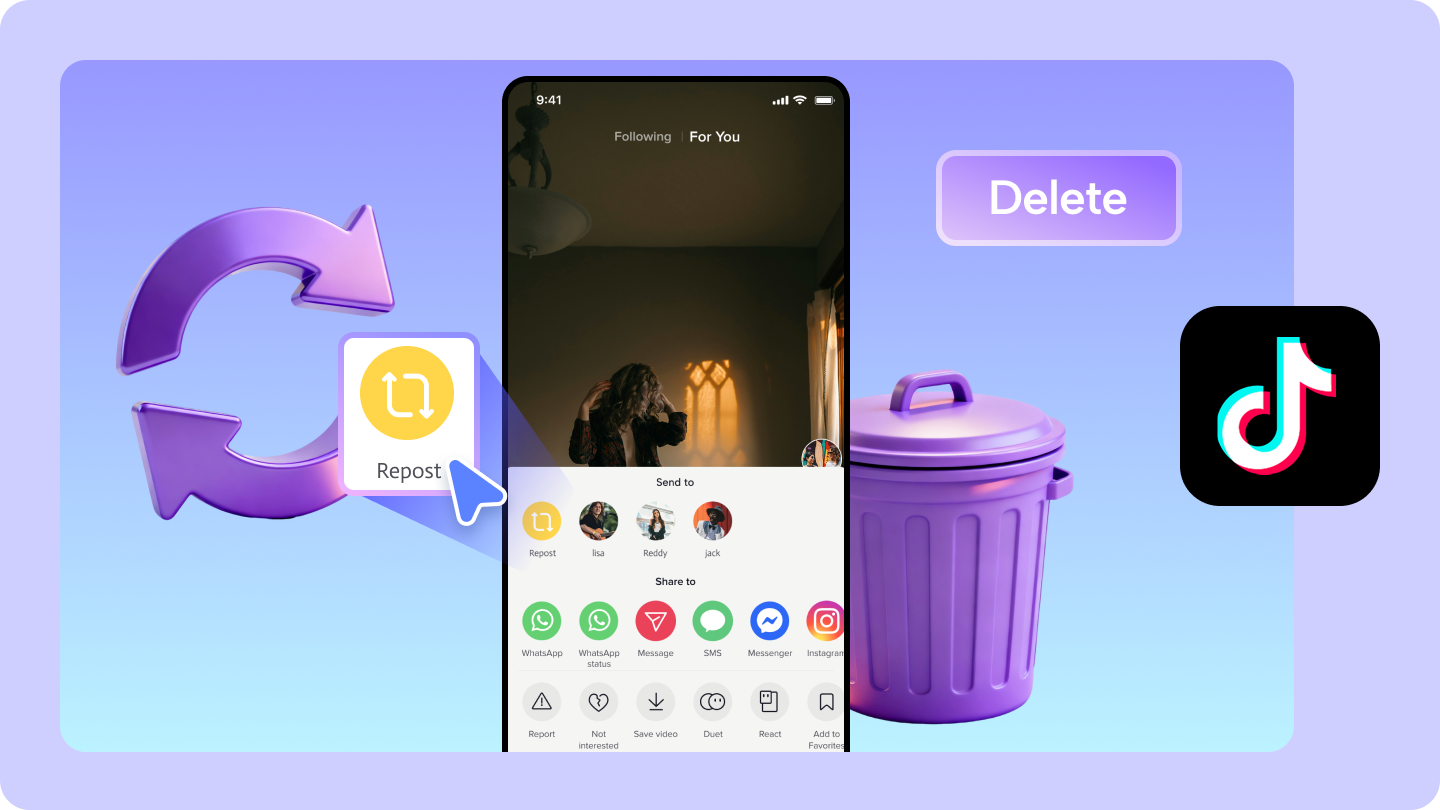 how to delete a repost on tiktok