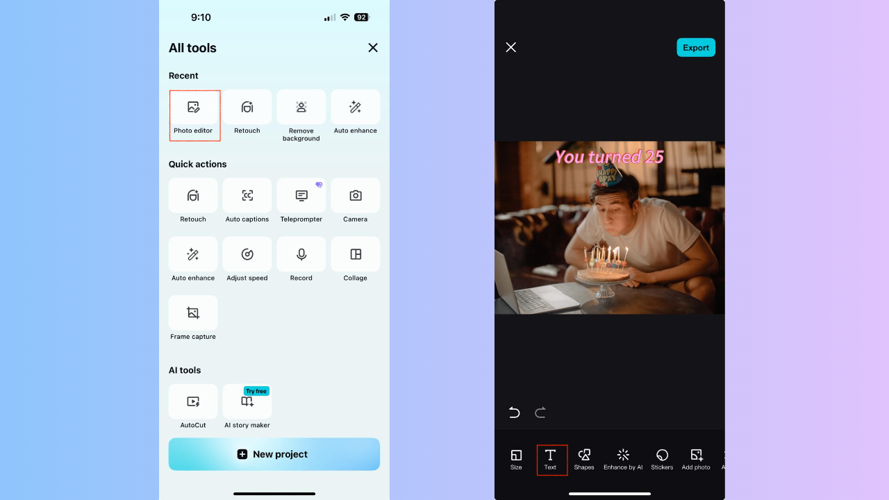 Import image & add text