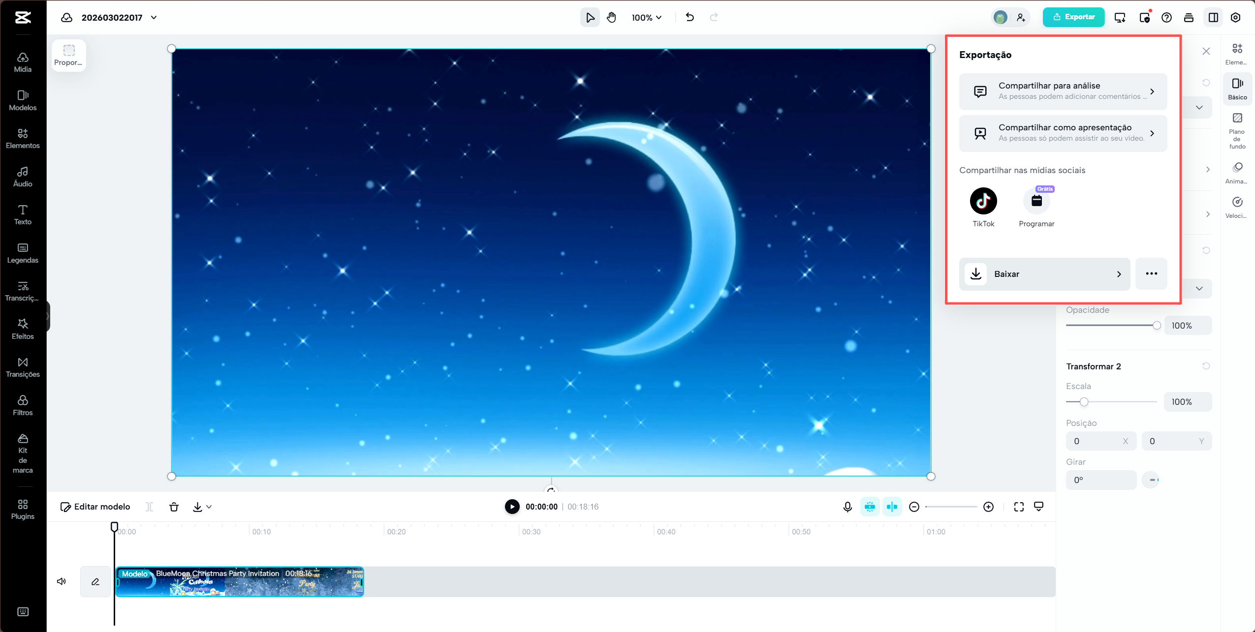 Video export in CapCut