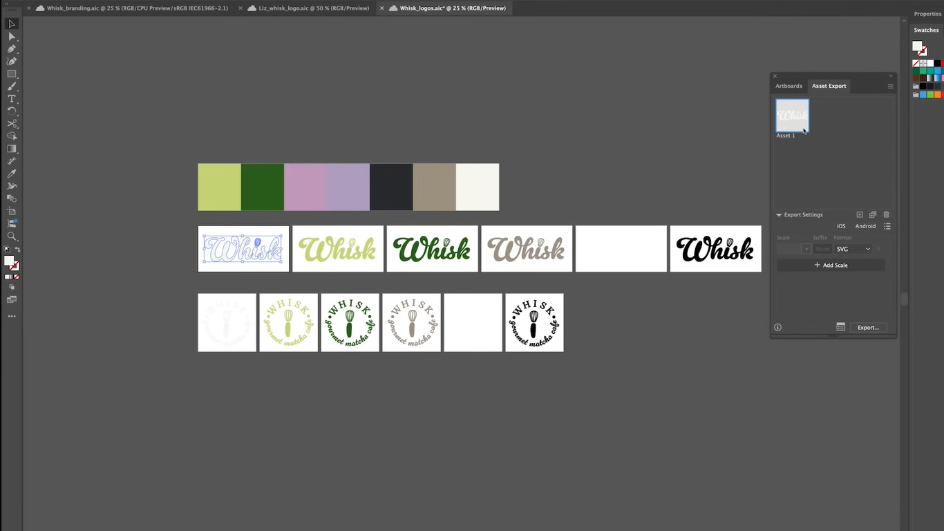 Refine and adjust the logo design in Illustrator