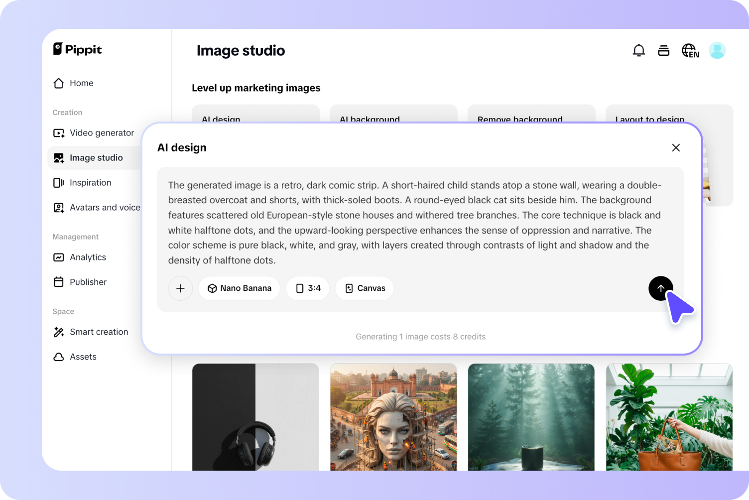 צור יצירות אמנות מאנגה באמצעות כלי הנחיות AI
