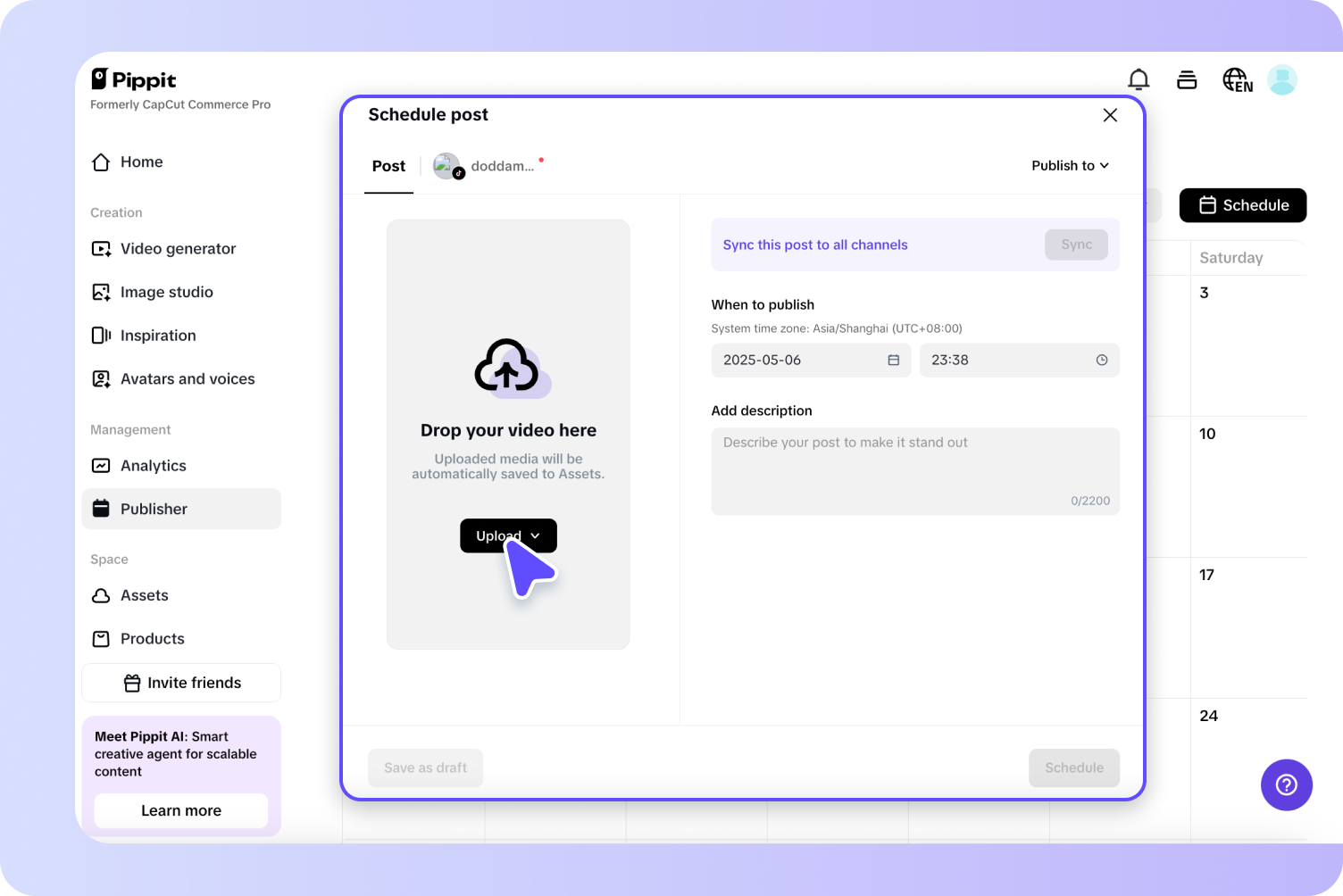 Publish and schedule