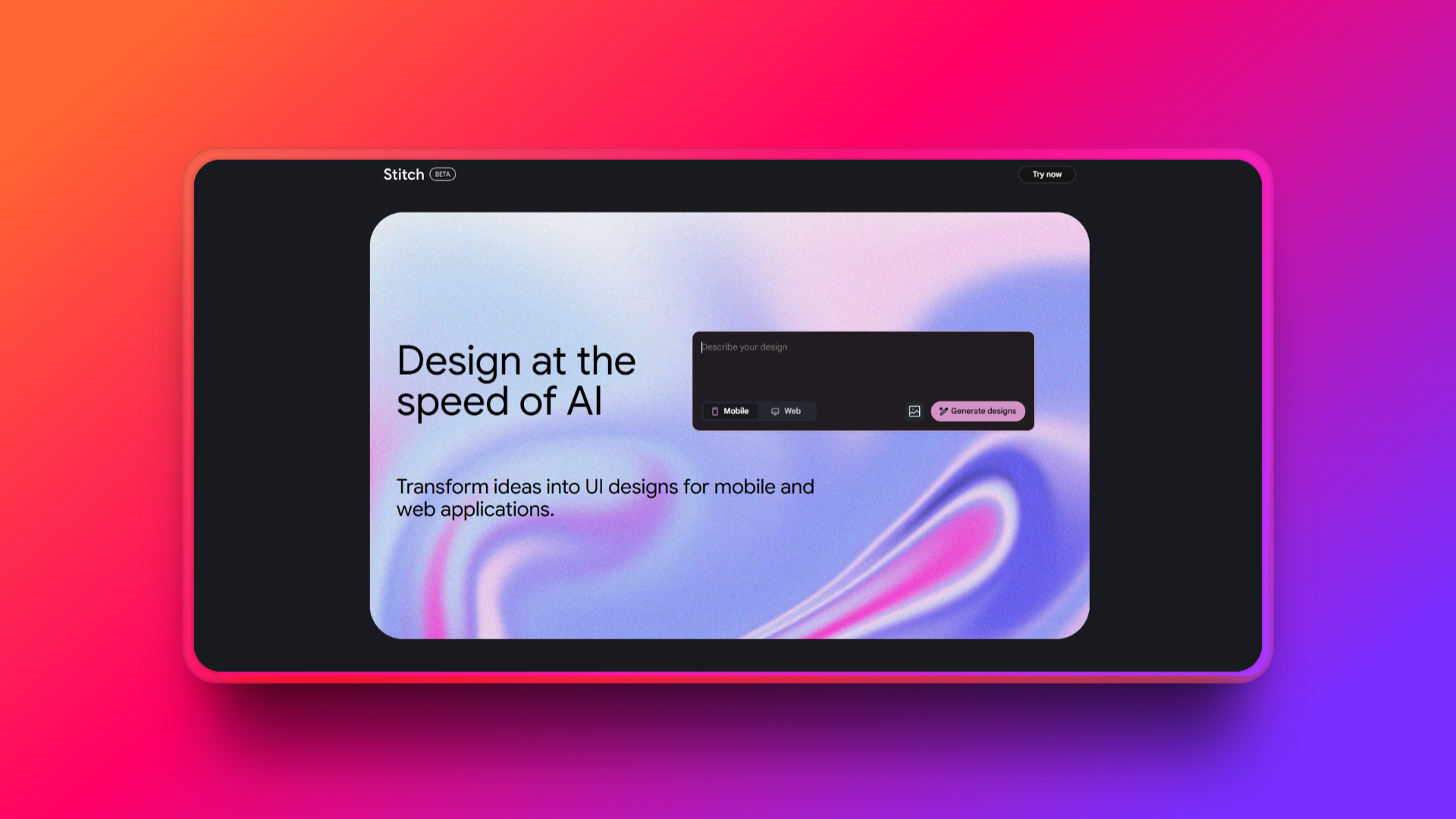 Creating UI designs with Google Stitch