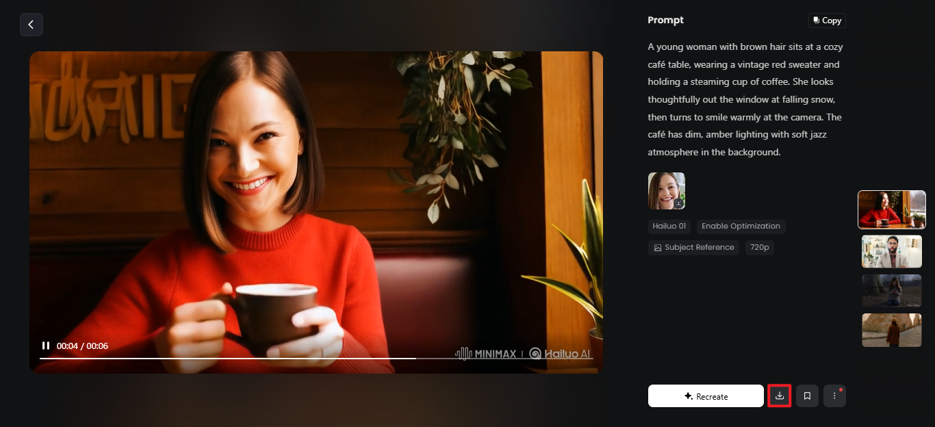 Model video MiniMax gratuit