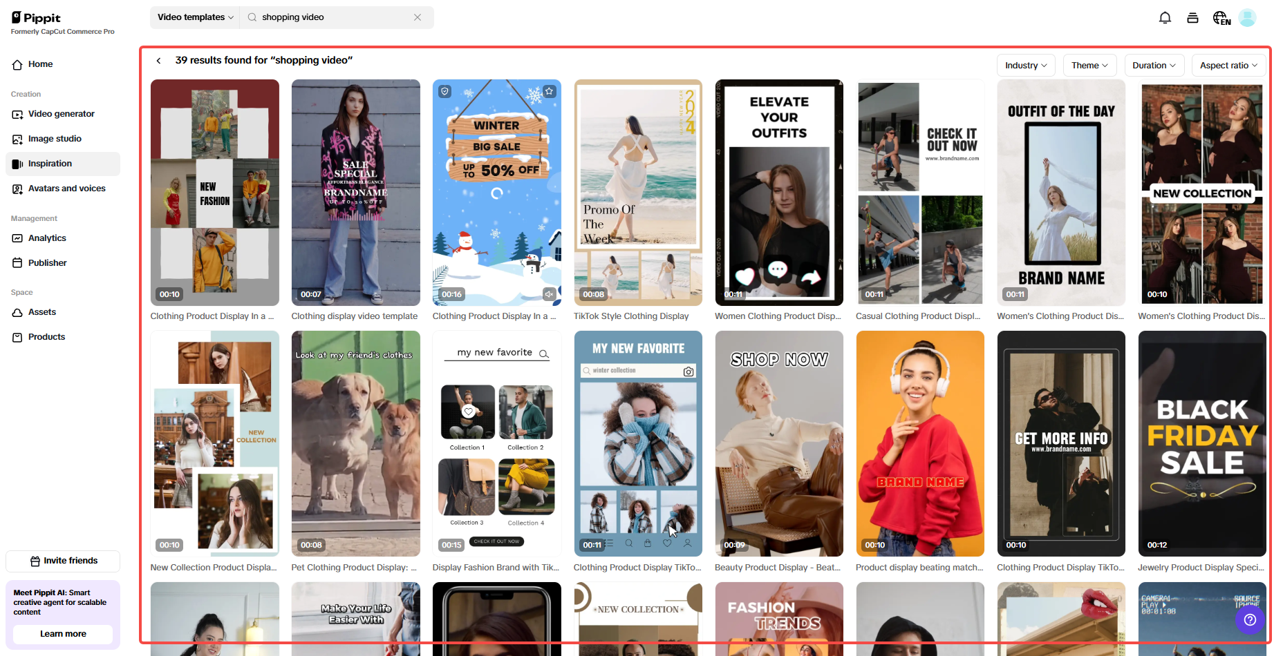 Libreng mga template para sa mga shopping video