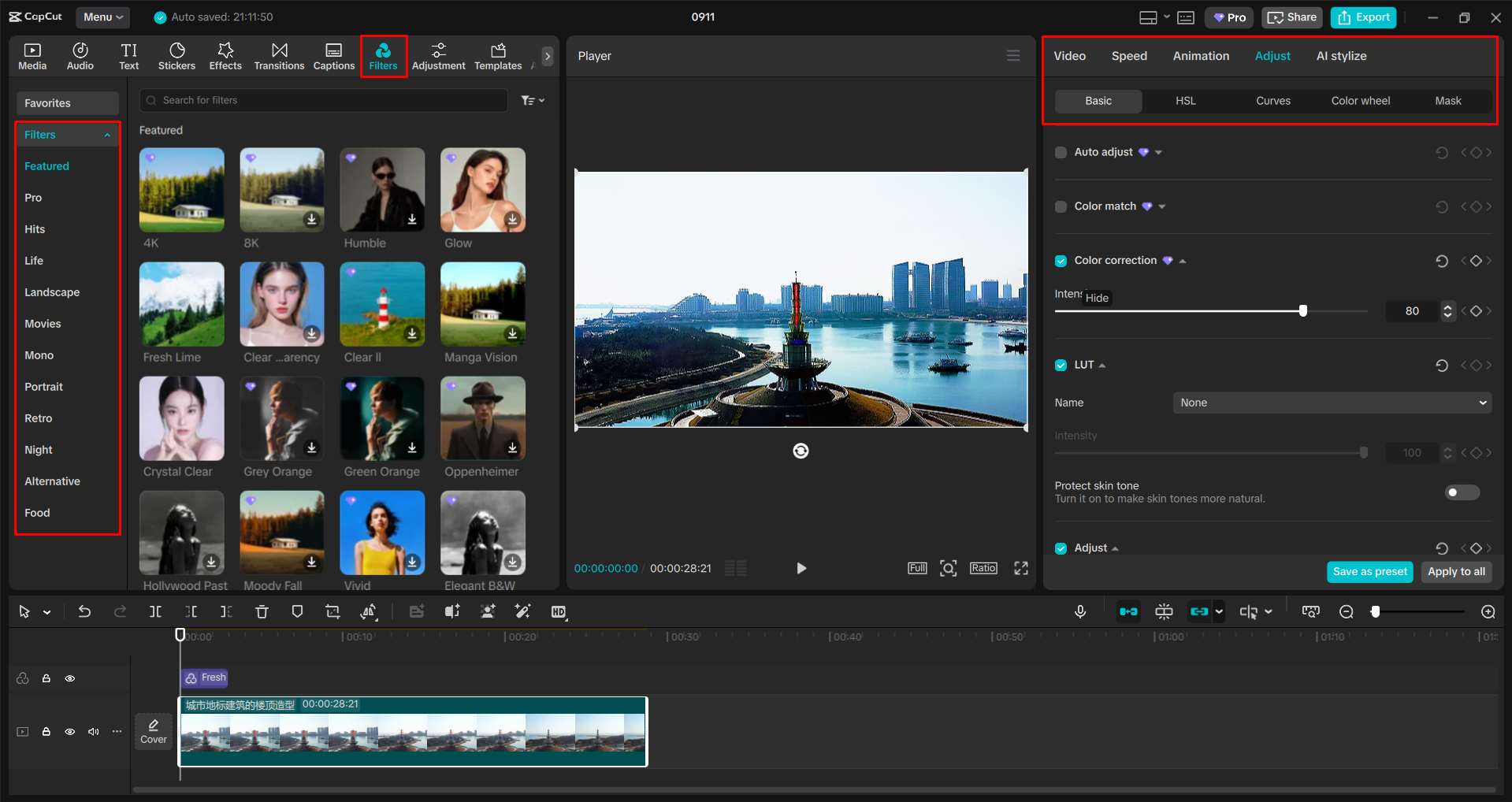 Bearbeiten und Anpassen eines Videos mit dem CapCut Desktop-Video-Editor