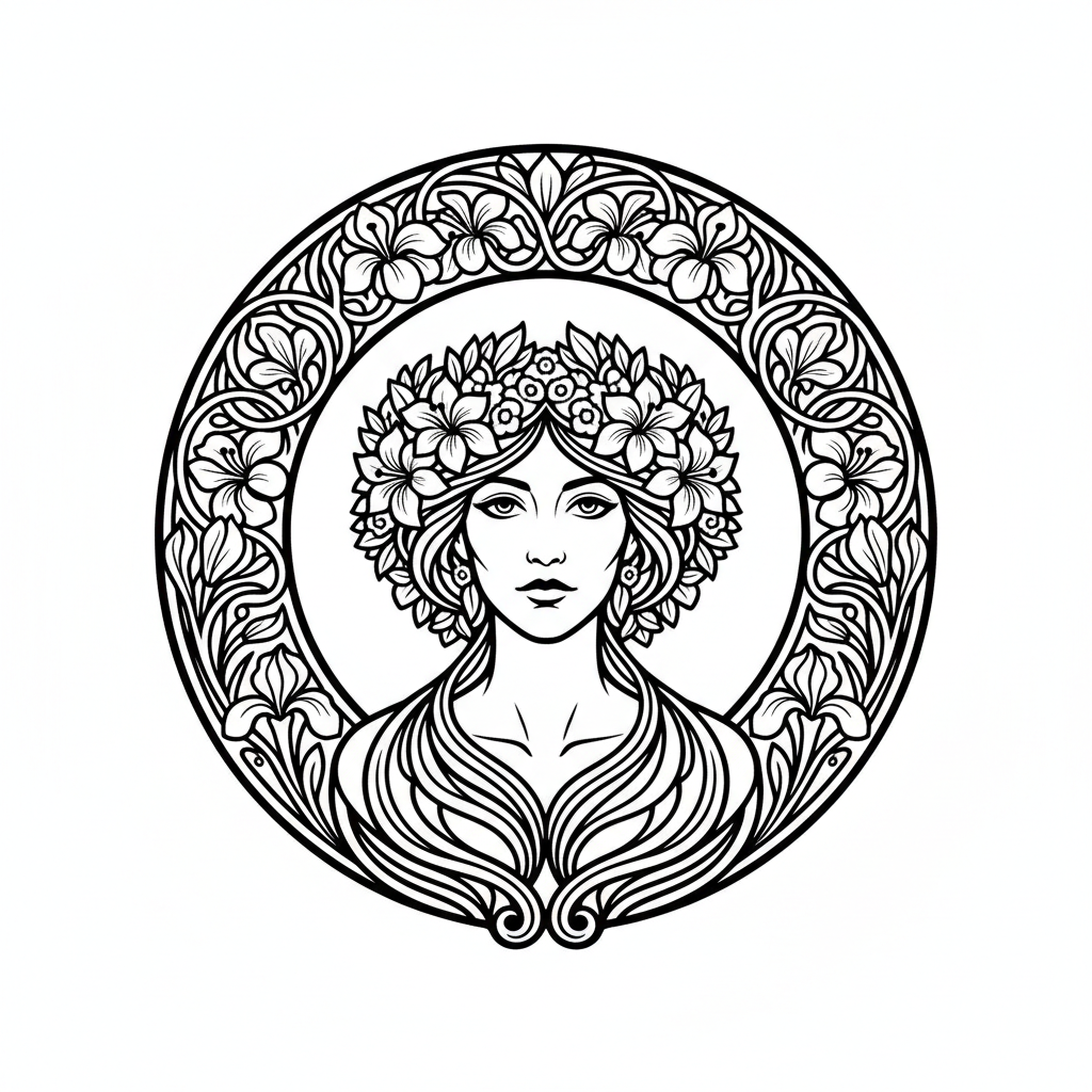Art Nouveau line avatar for logo