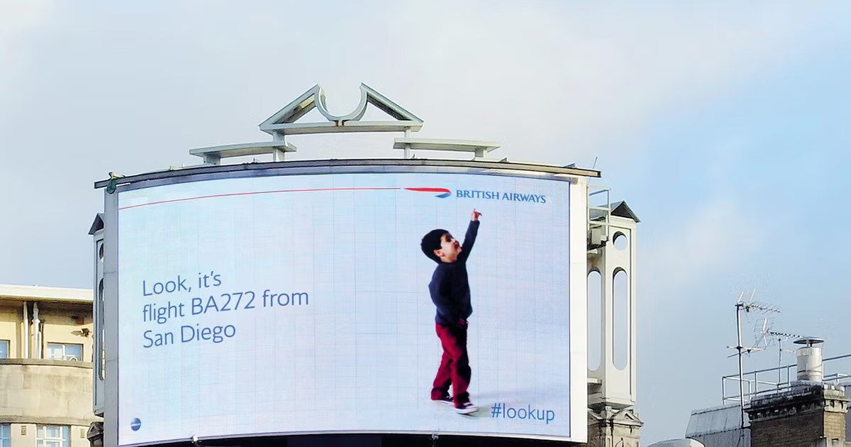 British Airways – "Look Up" digital billboard ad